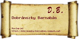 Dobránszky Barnabás névjegykártya