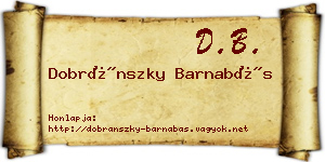 Dobránszky Barnabás névjegykártya