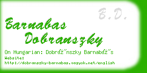 barnabas dobranszky business card